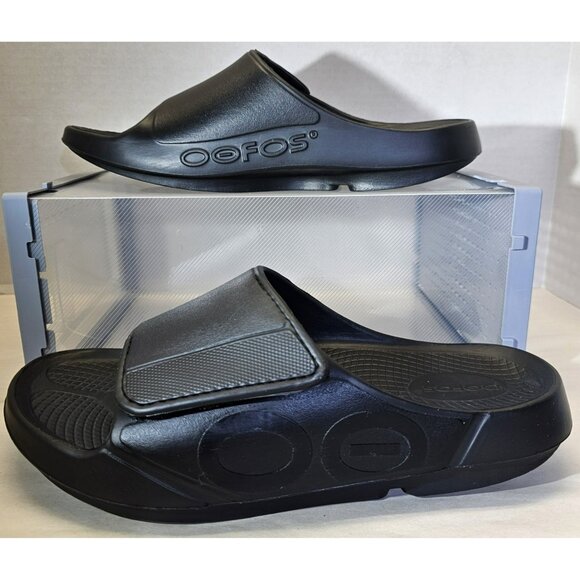 OOFOS Unisex Black Ooahh Sport Flex  slip-on Recovery Comfort Sandal Sz M12- W14